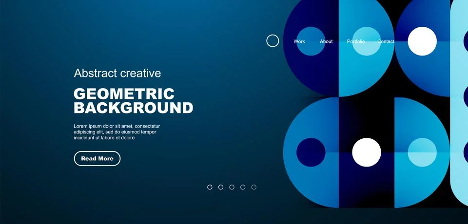 Simple circles and round elements pattern. Minimalist design geometric landing 스톡 일러스트