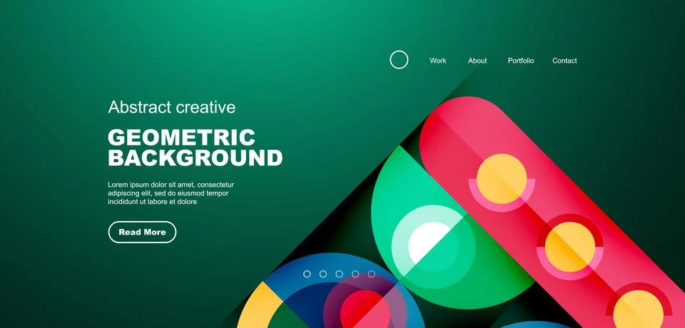 Simple circles and round elements pattern. Minimalist design geometric landing イラスト素材