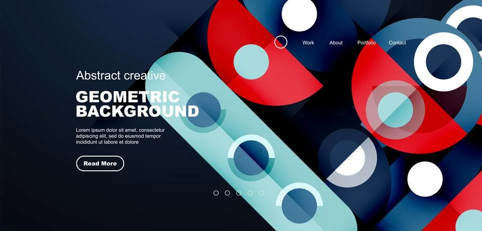 Simple circles and round elements pattern. Minimalist design geometric landing Stock Illustration