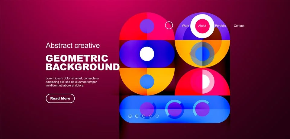 Simple circles and round elements pattern. Minimalist design geometric landing 스톡 일러스트