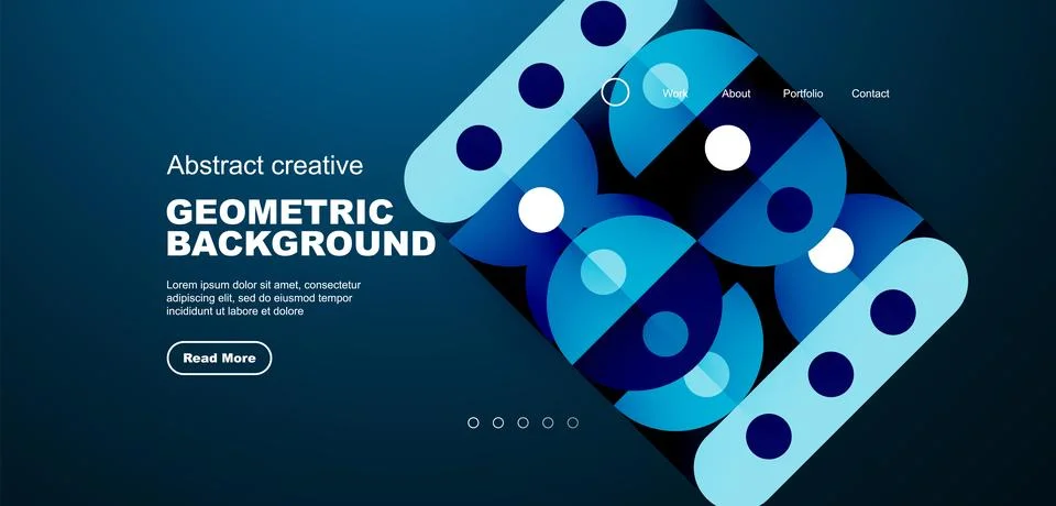 Simple circles and round elements pattern. Minimalist design geometric landing 스톡 일러스트