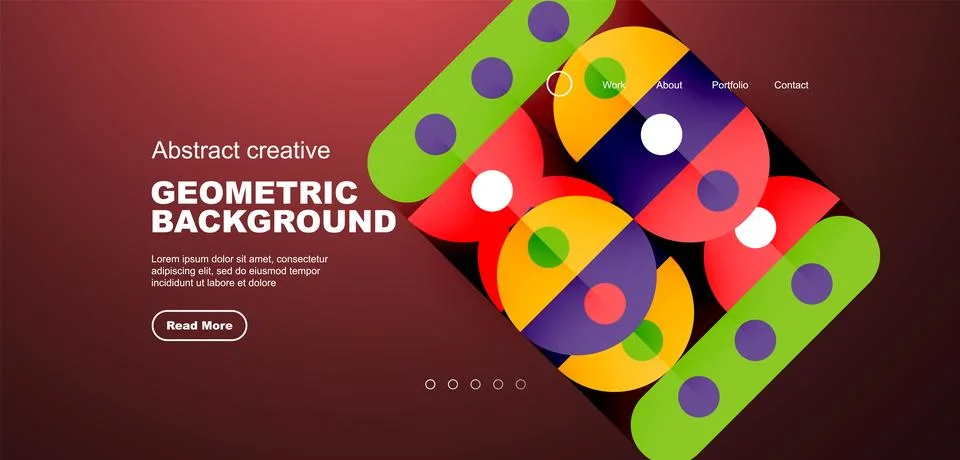 Simple circles and round elements pattern. Minimalist design geometric landing イラスト素材