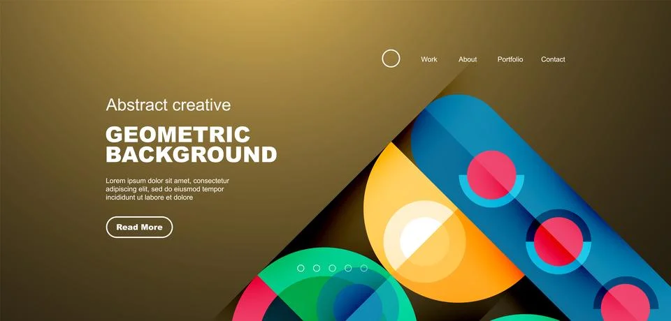 Simple circles and round elements pattern. Minimalist design geometric landing Stock Illustration