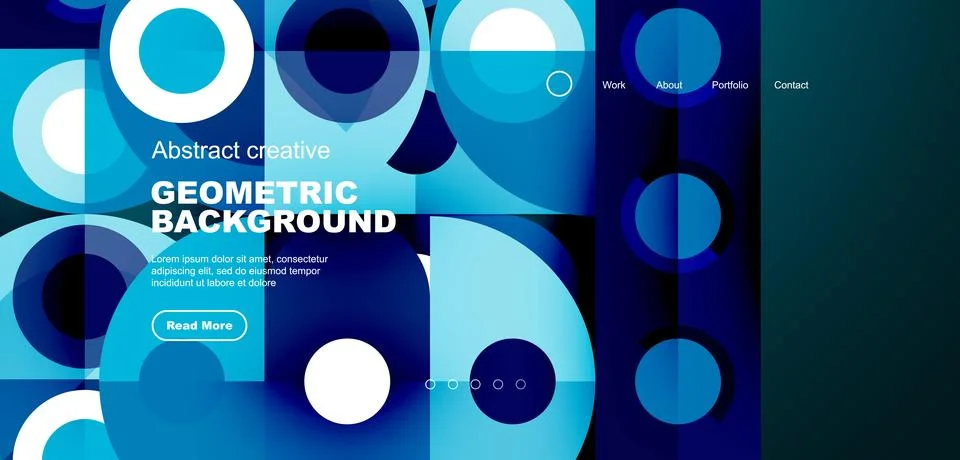 Simple circles and round elements pattern. Minimalist design geometric landing 스톡 일러스트