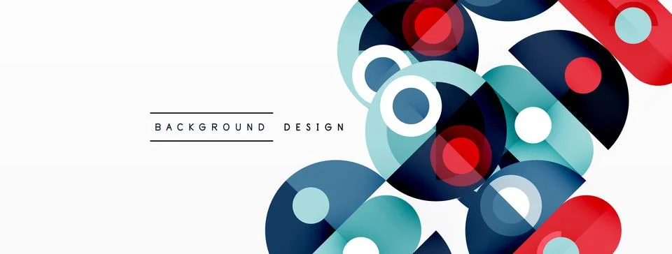 Simple circles and round elements pattern. Minimalist design geometric landing イラスト素材