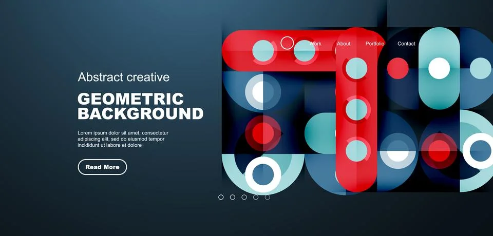 Simple circles and round elements pattern. Minimalist design geometric landing 스톡 일러스트