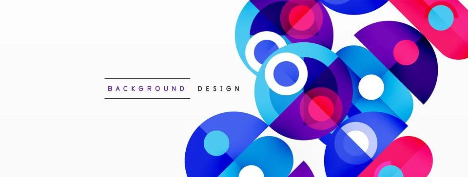 Simple circles and round elements pattern. Minimalist design geometric landing 스톡 일러스트