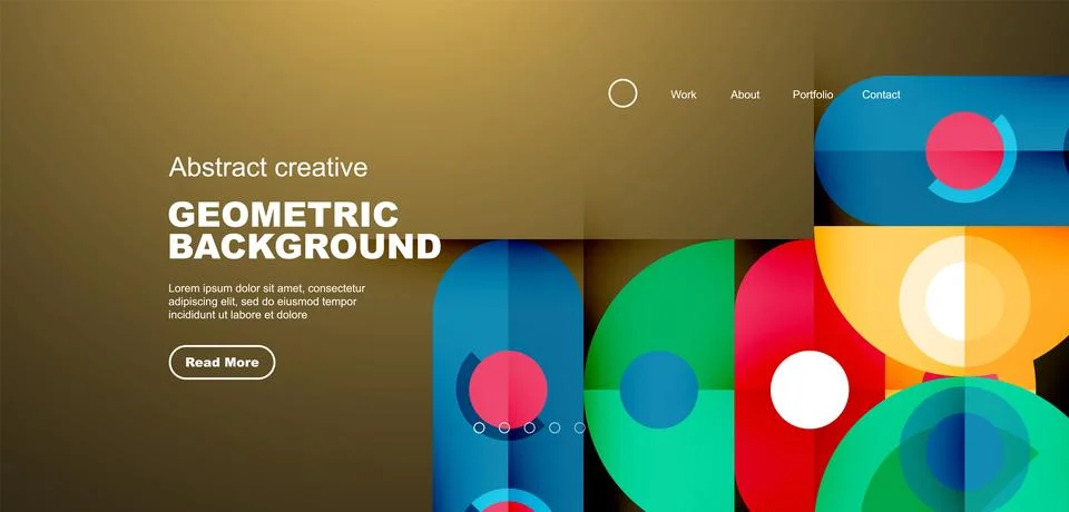 Simple circles and round elements pattern. Minimalist design geometric landing イラスト素材