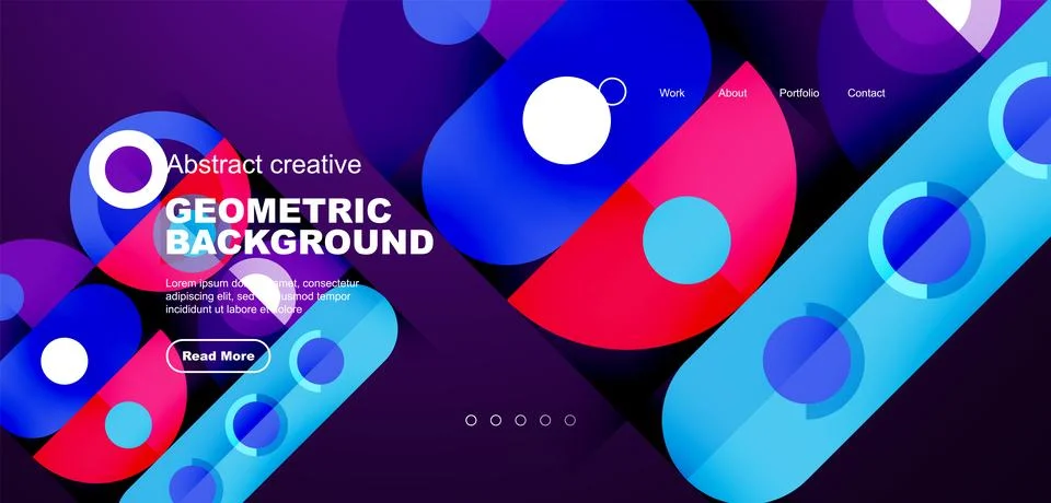 Simple circles and round elements pattern. Minimalist design geometric landing Stock Illustration