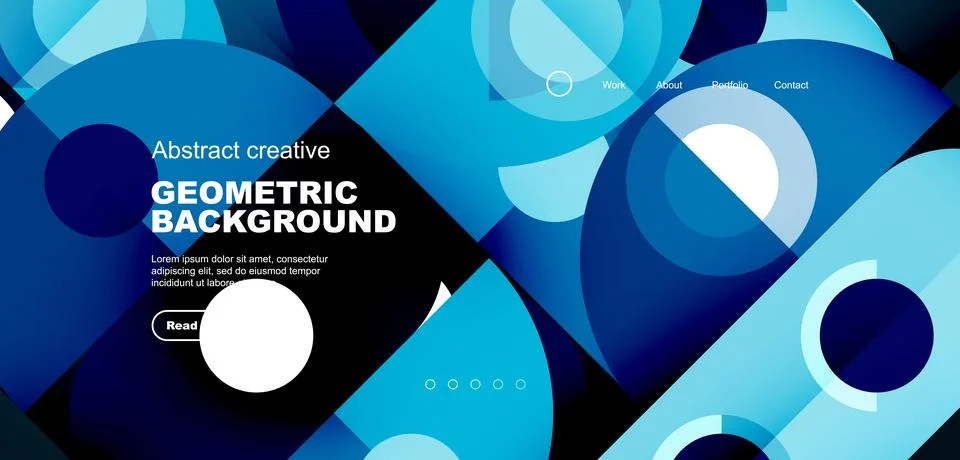 Simple circles and round elements pattern. Minimalist design geometric landing Illustrazione stock