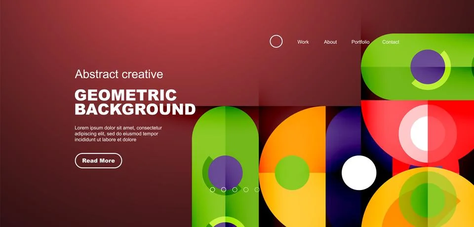 Simple circles and round elements pattern. Minimalist design geometric landing Stock Illustration