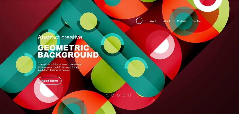 Simple circles and round elements pattern. Minimalist design geometric landing イラスト素材