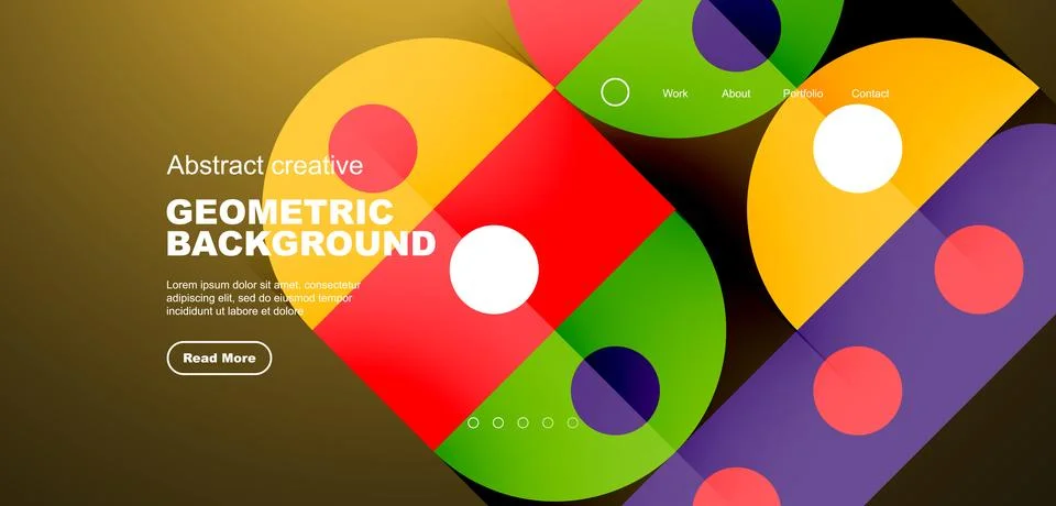 Simple circles and round elements pattern. Minimalist design geometric landing 库存插图