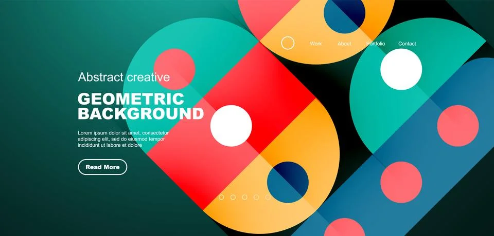 Simple circles and round elements pattern. Minimalist design geometric landing 스톡 일러스트