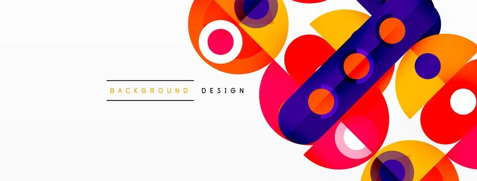 Simple circles and round elements pattern. Minimalist design geometric landing Stock Illustration