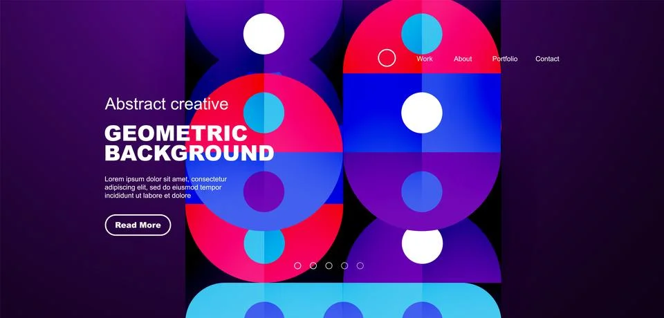 Simple circles and round elements pattern. Minimalist design geometric landing イラスト素材