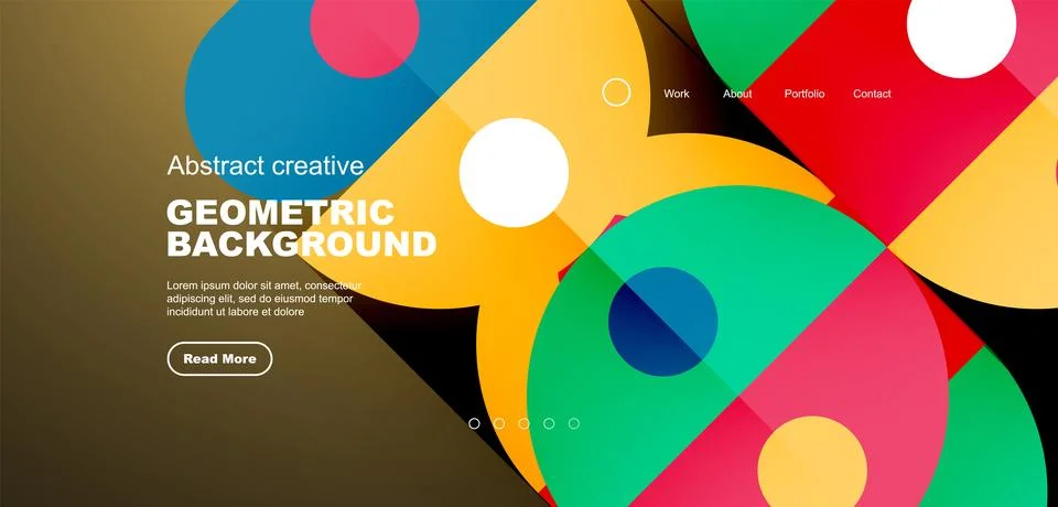 Simple circles and round elements pattern. Minimalist design geometric landing イラスト素材