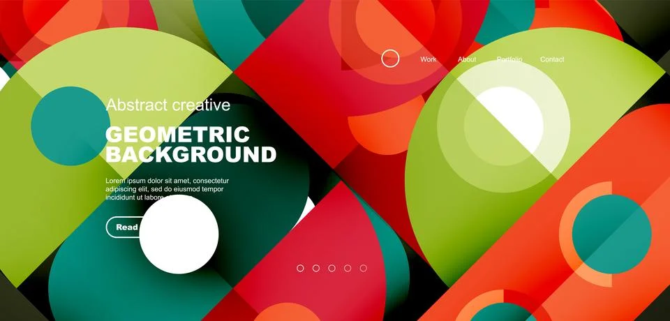 Simple circles and round elements pattern. Minimalist design geometric landing 库存插图