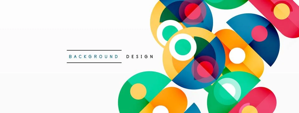 Simple circles and round elements pattern. Minimalist design geometric landing Illustrazione stock
