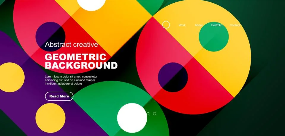 Simple circles and round elements pattern. Minimalist design geometric landing 스톡 일러스트