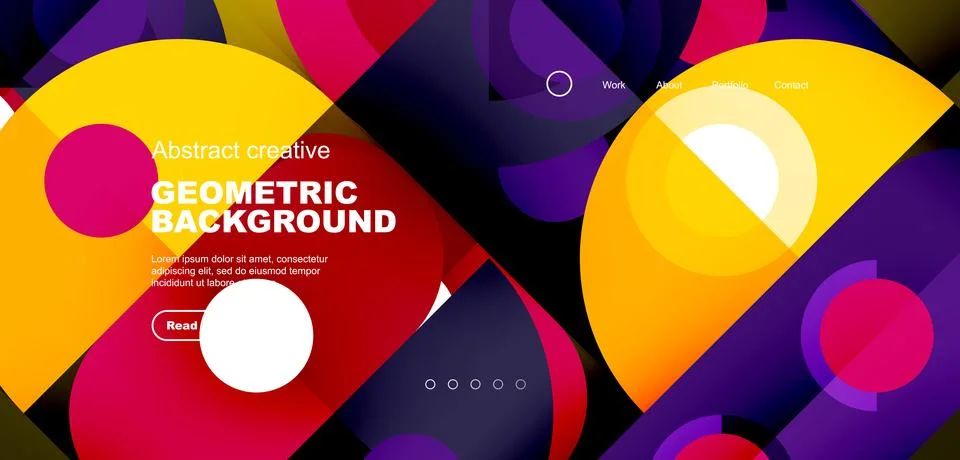 Simple circles and round elements pattern. Minimalist design geometric landing 库存插图