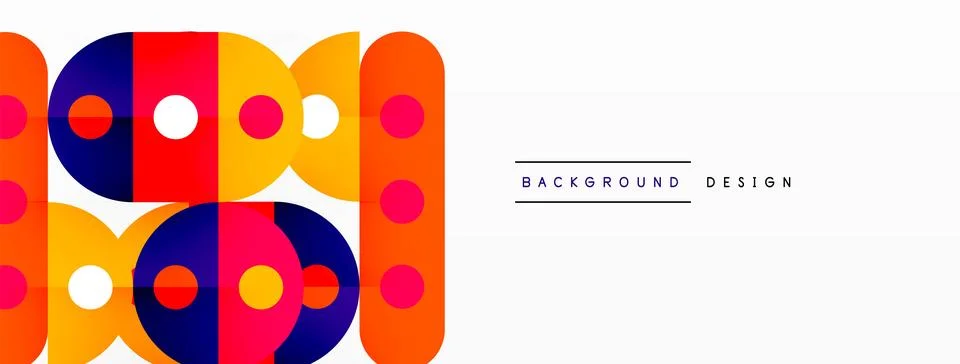 Simple circles and round elements pattern. Minimalist design geometric landing Illustrazione stock