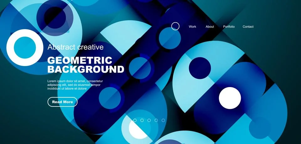 Simple circles and round elements pattern. Minimalist design geometric landing イラスト素材