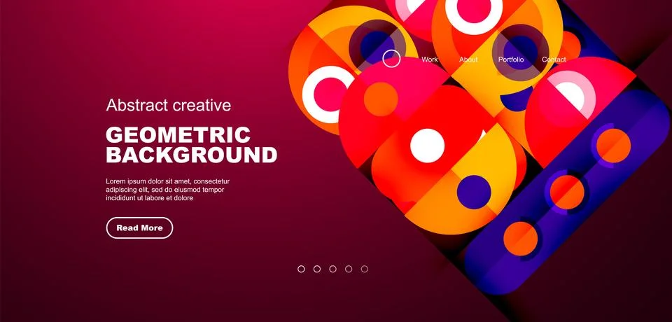 Simple circles and round elements pattern. Minimalist design geometric landing イラスト素材