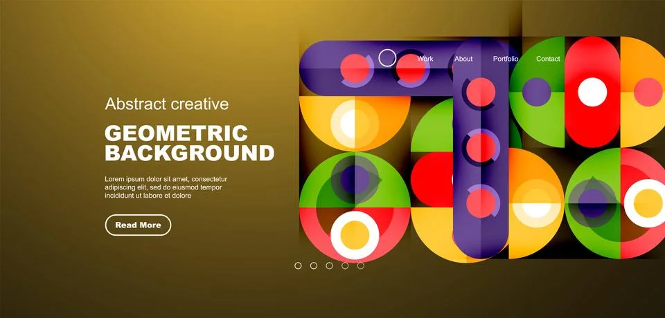 Simple circles and round elements pattern. Minimalist design geometric landing イラスト素材