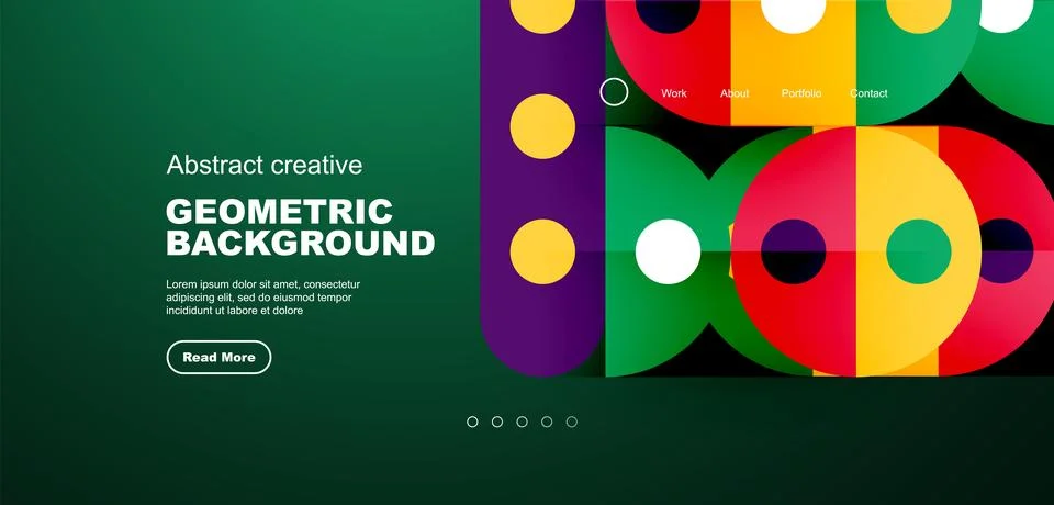 Simple circles and round elements pattern. Minimalist design geometric landing イラスト素材