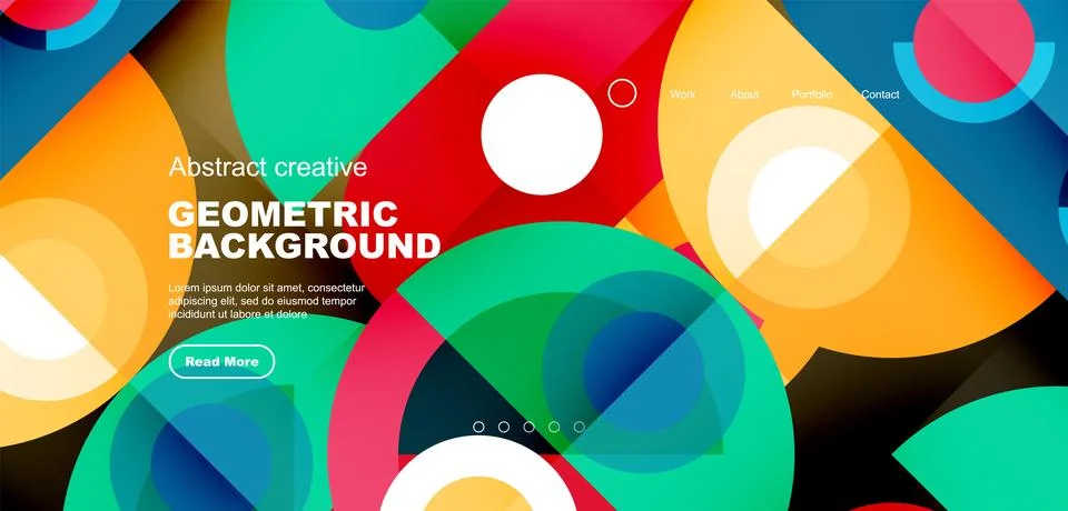 Simple circles and round elements pattern. Minimalist design geometric landing イラスト素材