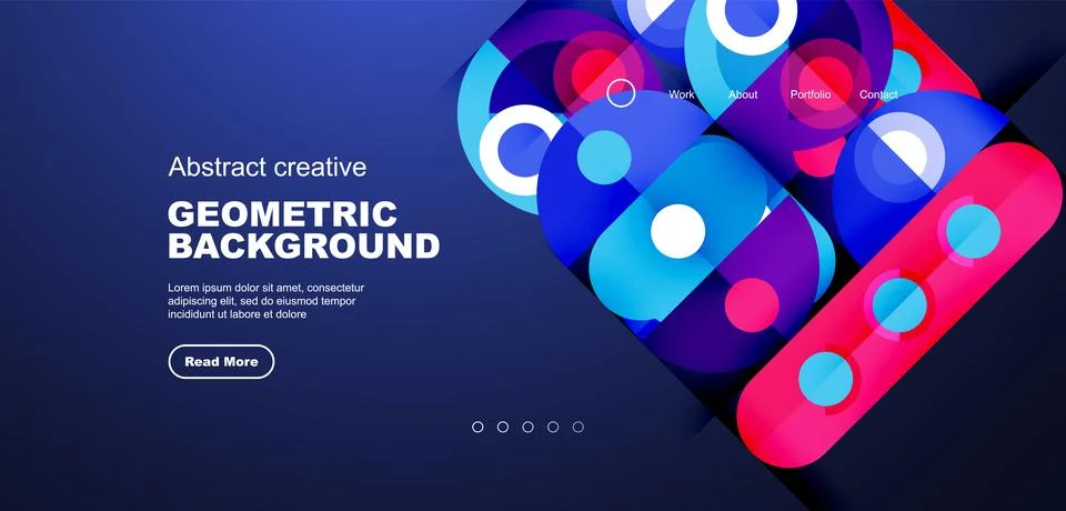 Simple circles and round elements pattern. Minimalist design geometric landing イラスト素材