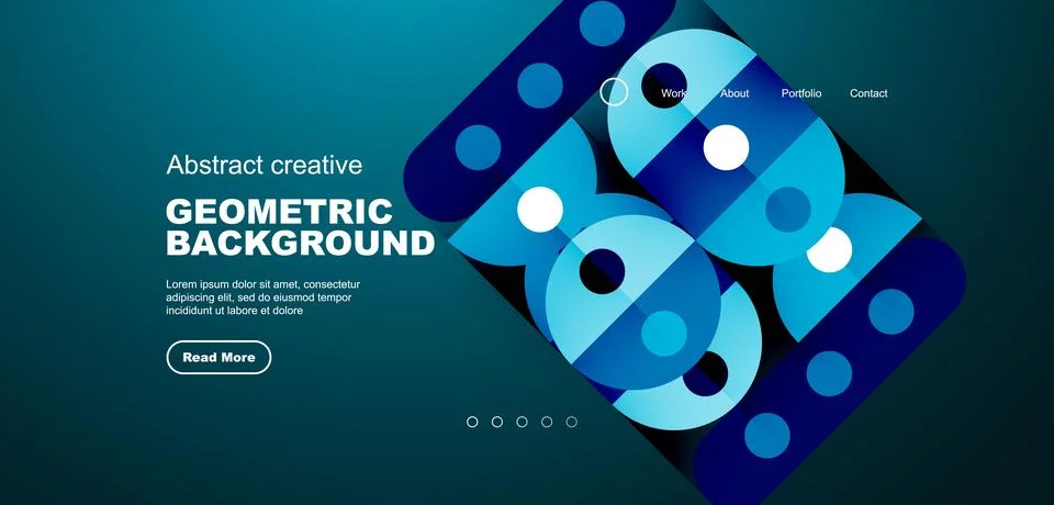 Simple circles and round elements pattern. Minimalist design geometric landing 스톡 일러스트