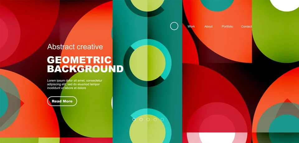 Simple circles and round elements pattern. Minimalist design geometric landing イラスト素材