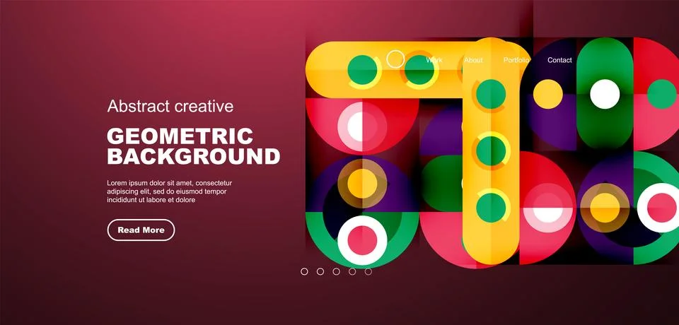 Simple circles and round elements pattern. Minimalist design geometric landing イラスト素材