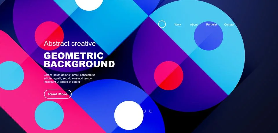 Simple circles and round elements pattern. Minimalist design geometric landing Stock Illustration