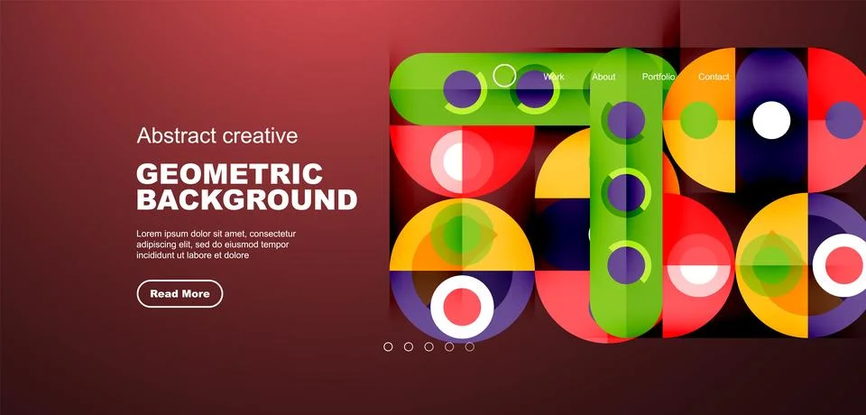 Simple circles and round elements pattern. Minimalist design geometric landing 스톡 일러스트