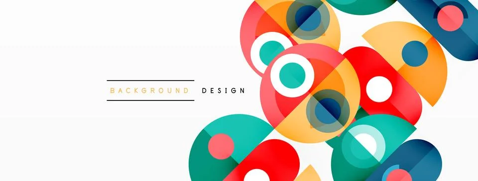 Simple circles and round elements pattern. Minimalist design geometric landing 스톡 일러스트