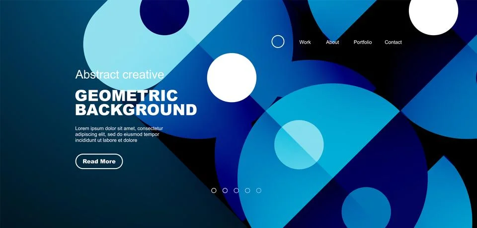 Simple circles and round elements pattern. Minimalist design geometric landing Illustrazione stock