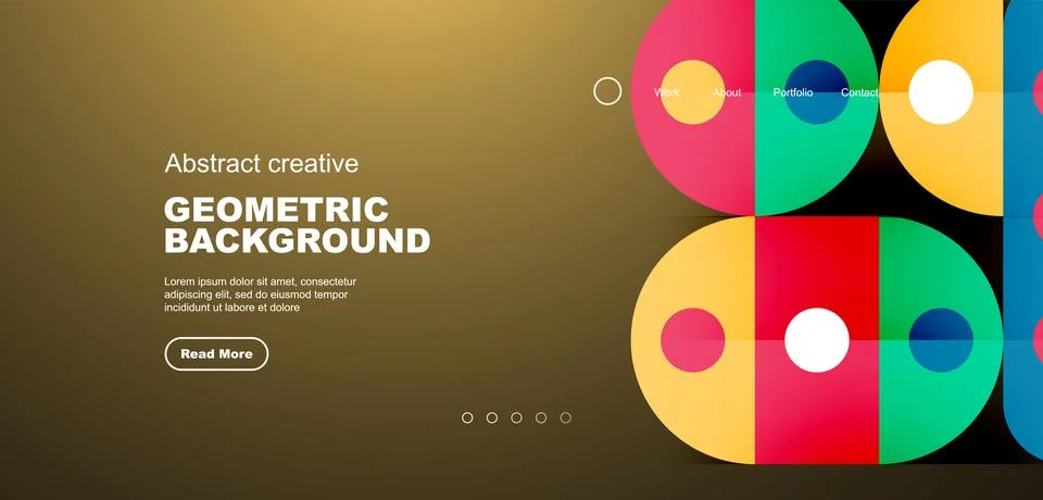 Simple circles and round elements pattern. Minimalist design geometric landing 스톡 일러스트