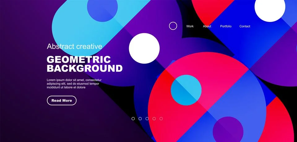 Simple circles and round elements pattern. Minimalist design geometric landing 스톡 일러스트