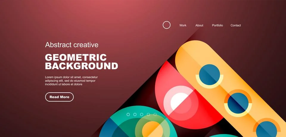 Simple circles and round elements pattern. Minimalist design geometric landing イラスト素材