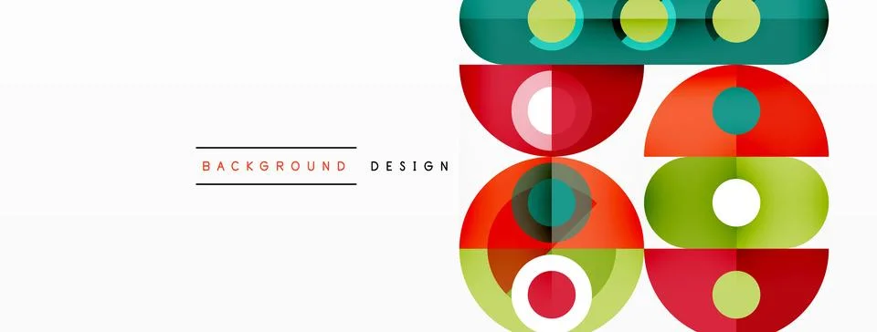 Simple circles and round elements pattern. Minimalist design geometric landing Illustrazione stock