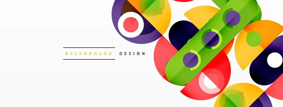 Simple circles and round elements pattern. Minimalist design geometric landing イラスト素材