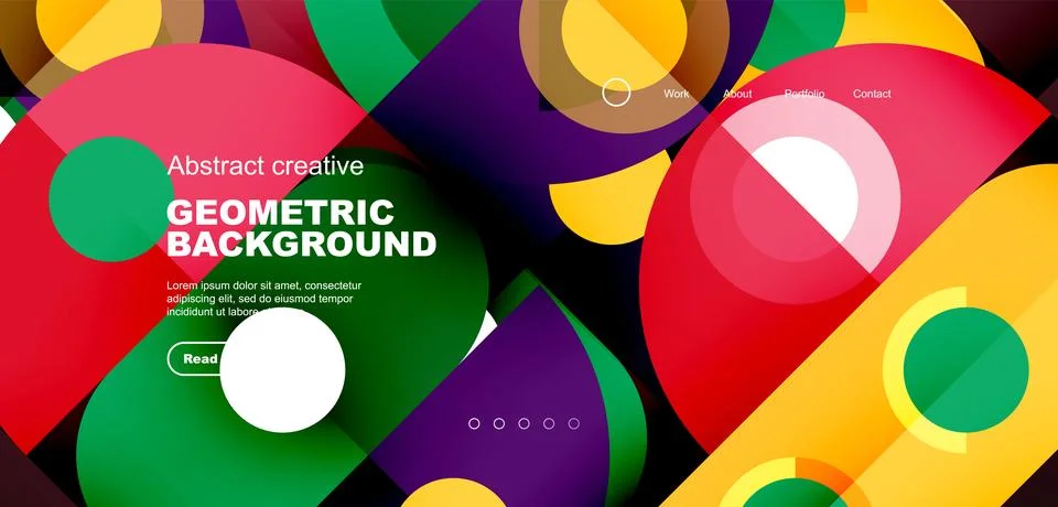 Simple circles and round elements pattern. Minimalist design geometric landing Stock Illustration