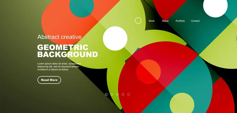 Simple circles and round elements pattern. Minimalist design geometric landing イラスト素材