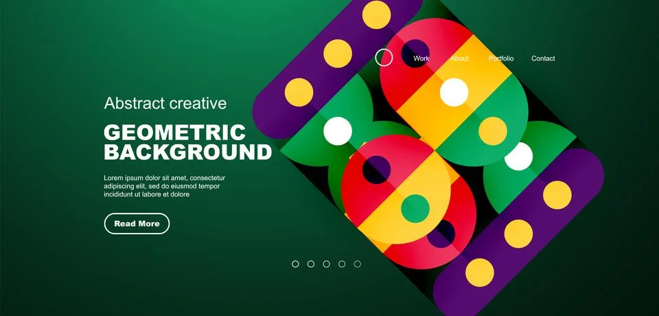 Simple circles and round elements pattern. Minimalist design geometric landing 스톡 일러스트