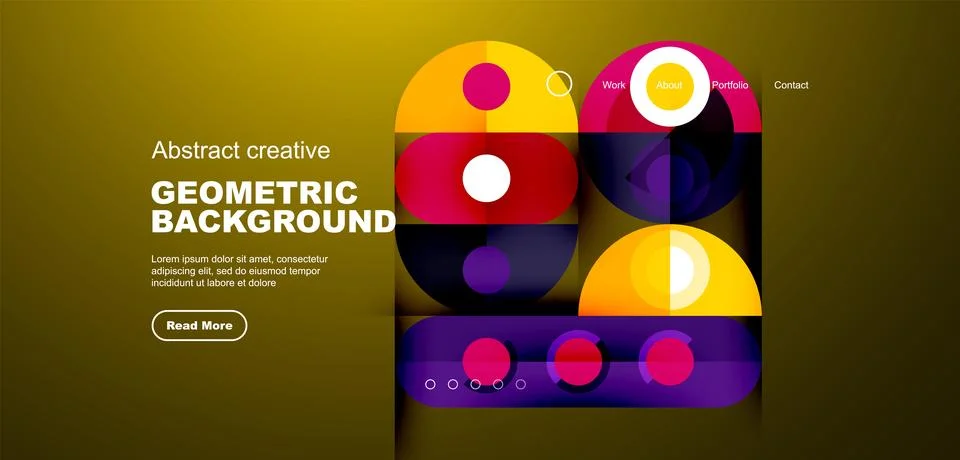 Simple circles and round elements pattern. Minimalist design geometric landing 스톡 일러스트