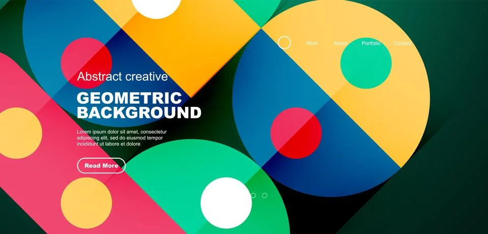 Simple circles and round elements pattern. Minimalist design geometric landing Stock Illustration