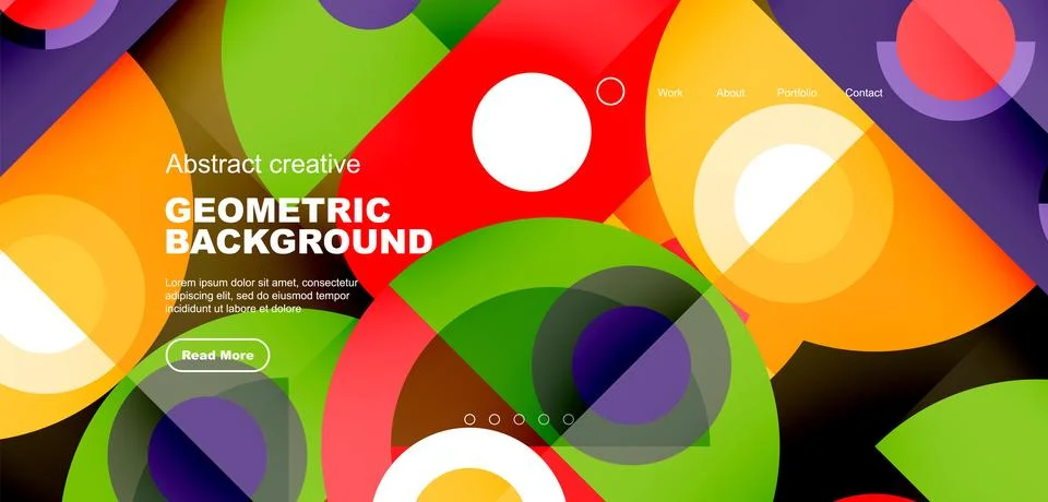 Simple circles and round elements pattern. Minimalist design geometric landing 스톡 일러스트